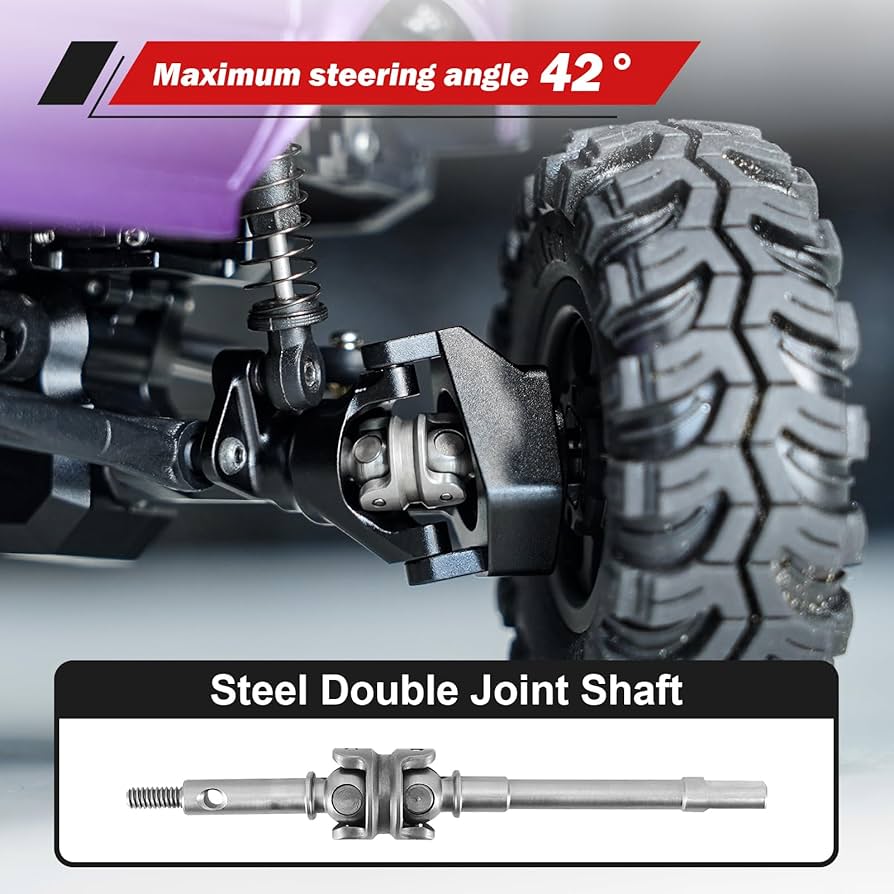 INJORA ProSteer Double Joint 40g Front and 22g Rear Axle for